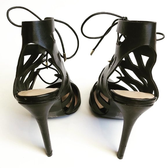 Strappy Vegan Leather Stilettos - Picture 3 of 4